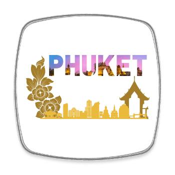Phuket Thailand Sunset Skyline - Square fridge magnet - white - Front