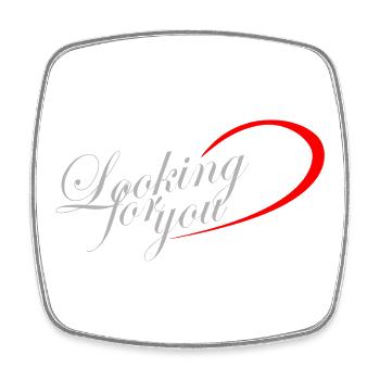 Looking for you - Viereckiger Kühlschrankmagnet - Weiß - Vorne