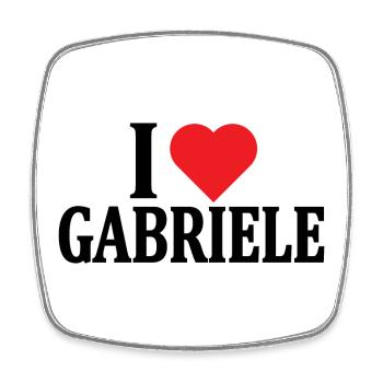 t-shirt I love Gabriele t-shirt gift idea - Square fridge magnet - white - Front