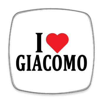 T-Shirt I love Giacomo T-Shirt Geschenkidee - Viereckiger Kühlschrankmagnet - Weiß - Vorne