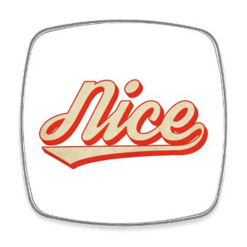 Nice Retro Lettering - Square fridge magnet - white - Front