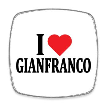 t-shirt I love Gianfranco t-shirt gift idea - Square fridge magnet - white - Front