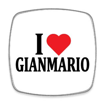 T-Shirt Ich liebe Gianmario T-Shirt Geschenkidee - Viereckiger Kühlschrankmagnet - Weiß - Vorne