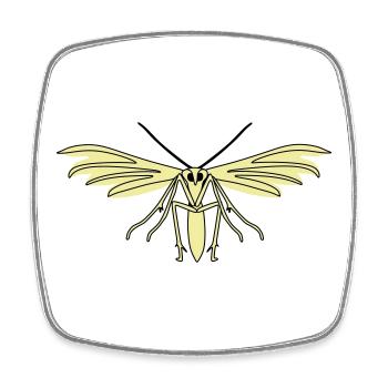 Feather moth - Square fridge magnet - white - Front