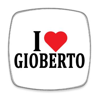 t-shirt I love Gioberto t-shirt gift idea - Square fridge magnet - white - Front