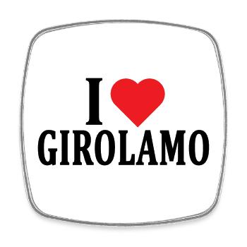 t-shirt J’adore Girolamo idée cadeau t-shirt - Magnet carré - blanc - Devant