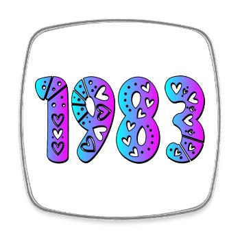 Année de naissance 1983 - Magnet carré - blanc - Devant