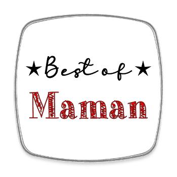 FÊTE DES MÈRES. BONNE FÊTE MAMAN. MAMAN. JE T'AIME - Magnet carré - blanc - Devant