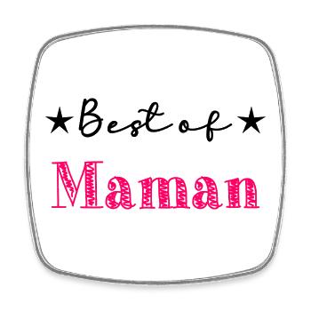 FÊTE DES MÈRES. BONNE FÊTE MAMAN. MAMAN. JE T'AIME - Magnet carré - blanc - Devant