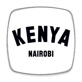 KENYA, Nairobi - Viereckiger Kühlschrankmagnet - Weiß - Vorne