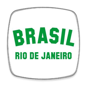 RIO DE JANEIRO, BRAZIL - Square fridge magnet - white - Front