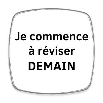 Je commence à réviser DEMAIN - Magnet carré - blanc - Devant