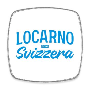 Lettrage Bleu Locarno Suisse - Magnet carré - blanc - Devant