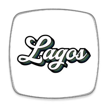 Police de Lagos avec bandes de couleur - Magnet carré - blanc - Devant