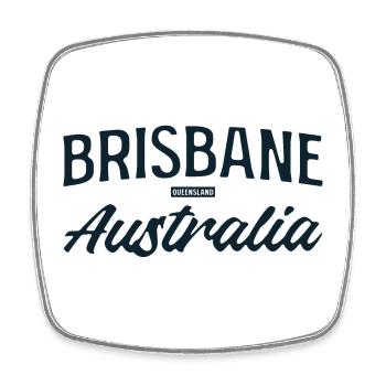 Brisbane Australia Script - Viereckiger Kühlschrankmagnet - Weiß - Vorne