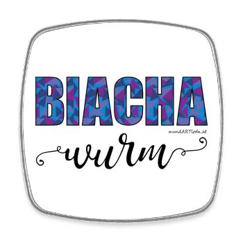 Biachawurm - Bücherwurm, Österreichischer Dialekt - Viereckiger Kühlschrankmagnet - Weiß - Vorne