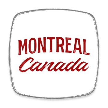 Montreal Canada Vintage Script - Square fridge magnet - white - Front