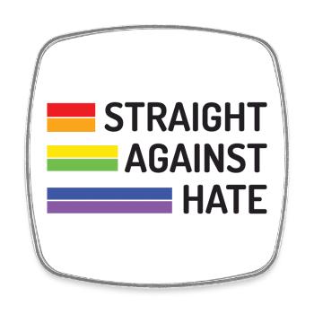 Pride Month - Direkt gegen Hass - Viereckiger Kühlschrankmagnet - Weiß - Vorne