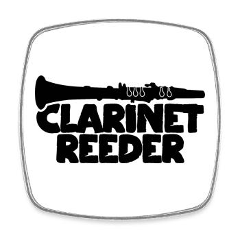 Embouchure de clarinette - Magnet carré - blanc - Devant