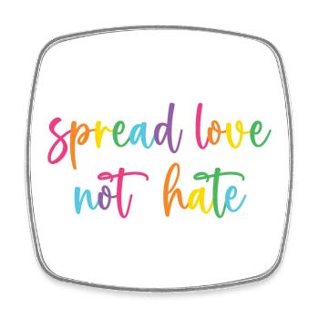 Pride Month - Liebe statt Hass verbreiten - Viereckiger Kühlschrankmagnet - Weiß - Vorne