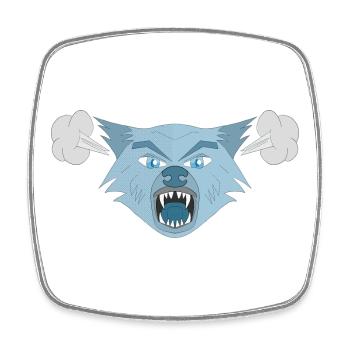 Wütender Wolf - Viereckiger Kühlschrankmagnet - Weiß - Vorne