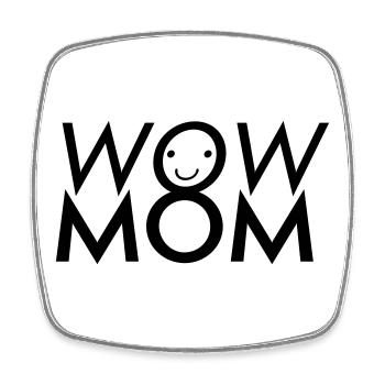 Wow Mom - Viereckiger Kühlschrankmagnet - Weiß - Vorne