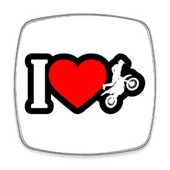 I Heart Motocross Jump - Square fridge magnet - white - Front