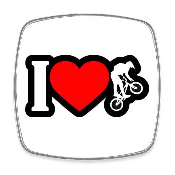 I Love Cycling - Square fridge magnet - white - Front
