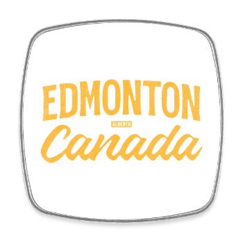 Edmonton, Alberta, Canada – Lettrage rétro - Magnet carré - blanc - Devant