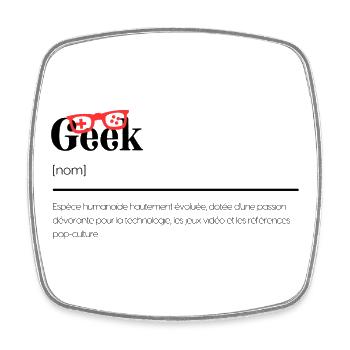 Cadeaux Geek - définition humour geek - Magnet carré - blanc - Devant