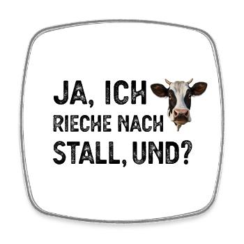 Kuh Landwirt - Viereckiger Kühlschrankmagnet - Weiß - Vorne