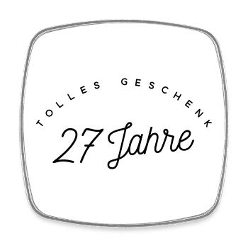 Tolles Geschenk 27 Jahre  - Viereckiger Kühlschrankmagnet - Weiß - Vorne