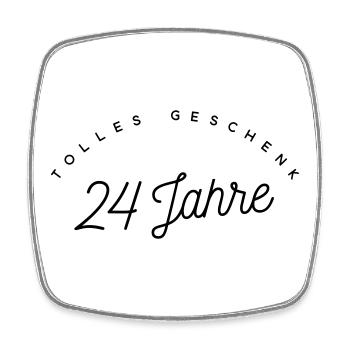 Tolles Geschenk 24 Jahre  - Viereckiger Kühlschrankmagnet - Weiß - Vorne