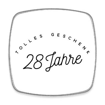 Tolles Geschenk 28 Jahre  - Viereckiger Kühlschrankmagnet - Weiß - Vorne