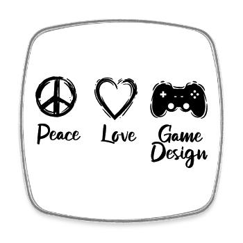 I love game development - Square fridge magnet - white - Front
