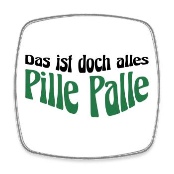 Pille Palle - Viereckiger Kühlschrankmagnet - Weiß - Vorne