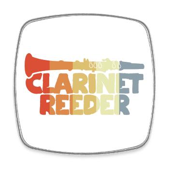 Anches de clarinette - Magnet carré - blanc - Devant