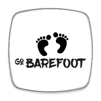 Go Barefoot - Barefoot Running - Square fridge magnet - white - Front