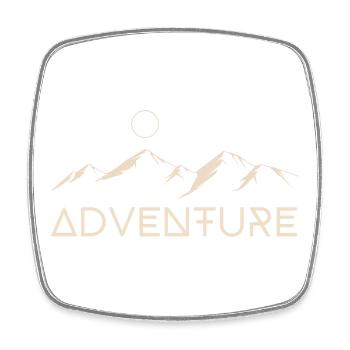 Aventure Montagnes Lune - Magnet carré - blanc - Devant