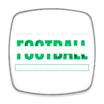 Football my sport my passion green - Square fridge magnet - white - Front