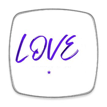 Love basketball blue - Square fridge magnet - white - Front