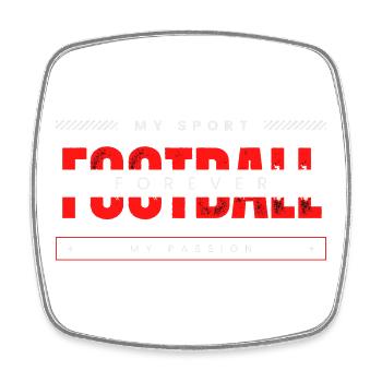 Football my sport my passion red - Square fridge magnet - white - Front