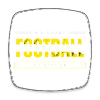 Football my sport my passion yellow - Square fridge magnet - white - Front