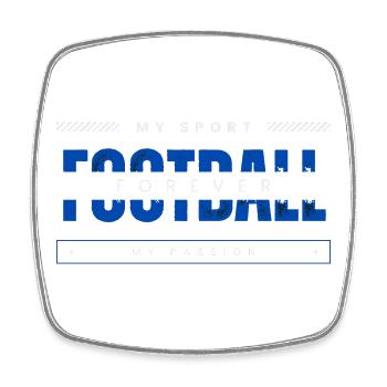 Football my sport my passion blue - Square fridge magnet - white - Front