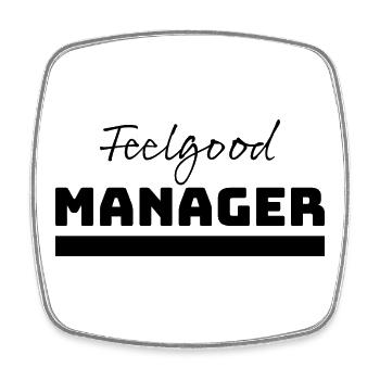 Tshirt Feelgood Manager - Viereckiger Kühlschrankmagnet - Weiß - Vorne