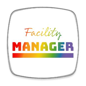 Tshirt Facility Manager rainbow - Viereckiger Kühlschrankmagnet - Weiß - Vorne