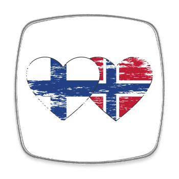 Finnland Norwegen Flagge Herz used used - Viereckiger Kühlschrankmagnet - Weiß - Vorne