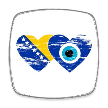 Bosnien Nazarperle Flagge used - Viereckiger Kühlschrankmagnet - Weiß - Vorne