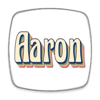 Aaron T-Shirt Retro T-Shirt Vintage Geschenkidee - Viereckiger Kühlschrankmagnet - Weiß - Vorne