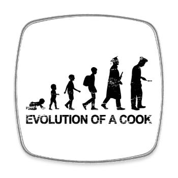 Chef Evolution - Square fridge magnet - white - Front